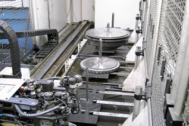 View of the Auto loading Robotics section of the Saw sharpening machines